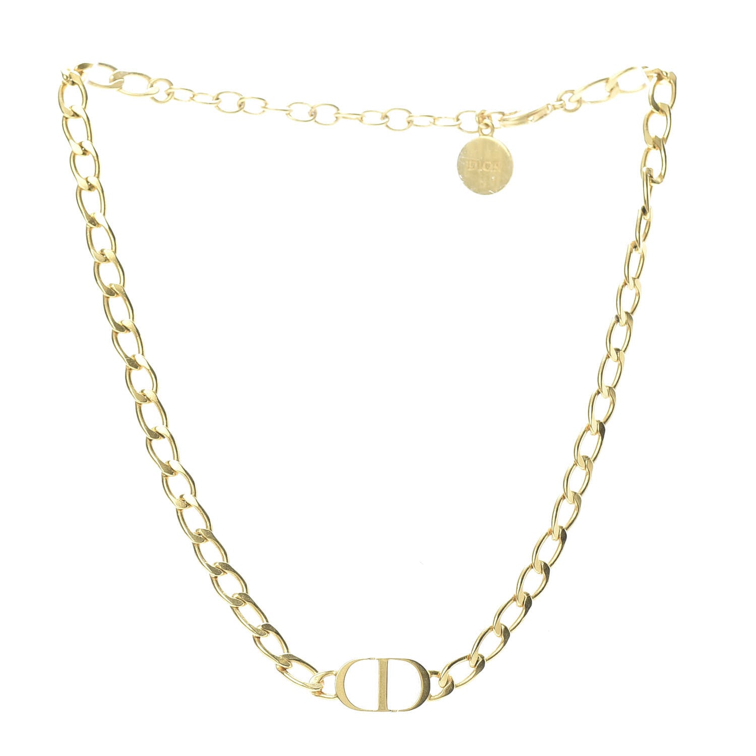 Christian Dior Metal CD Choker Necklace Gold 3 of 4