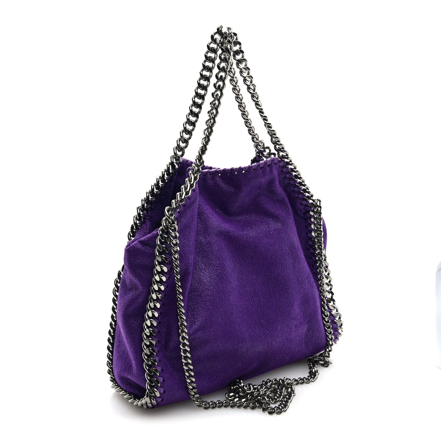 Stella McCartney Shaggy Deer Mini Falabella Fold Over Tote Bright Purple 3 of 9