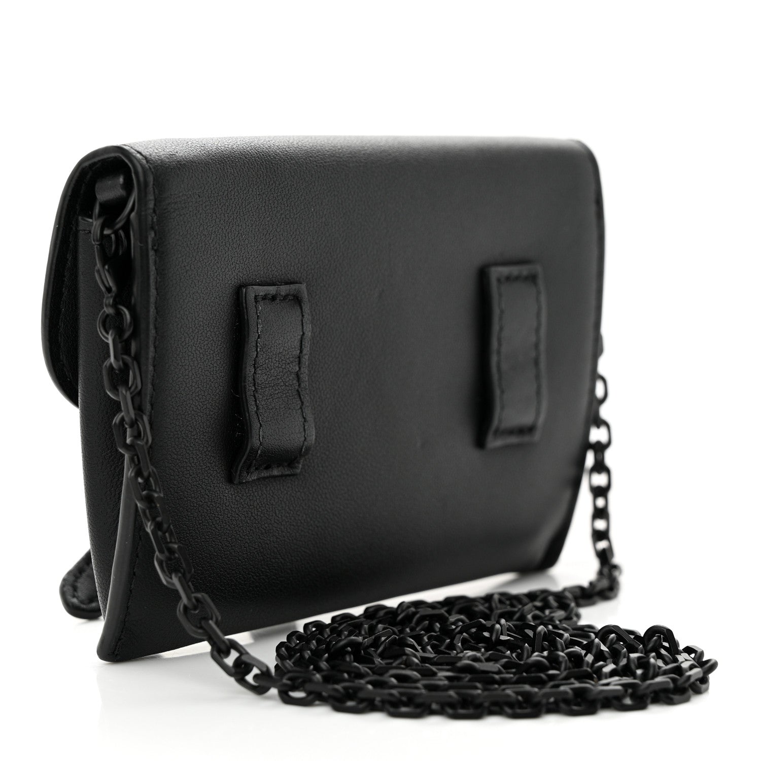 Christian Dior Ultra Matte Calfskin Nano Saddle Chain Pouch Black 3 of 11