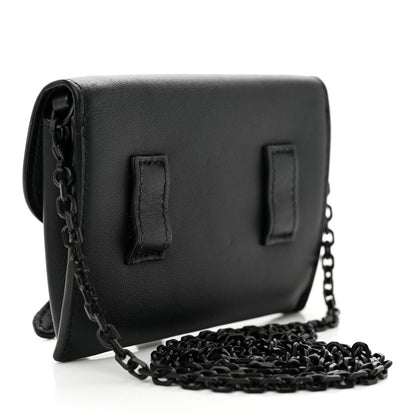 Christian Dior Ultra Matte Calfskin Nano Saddle Chain Pouch Black 3 of 11