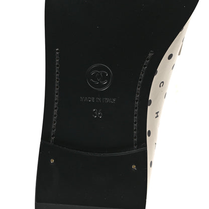 Chanel Printed Calfskin CC Dots Moccasin Loafers 36 Ivory Black 8 of 11