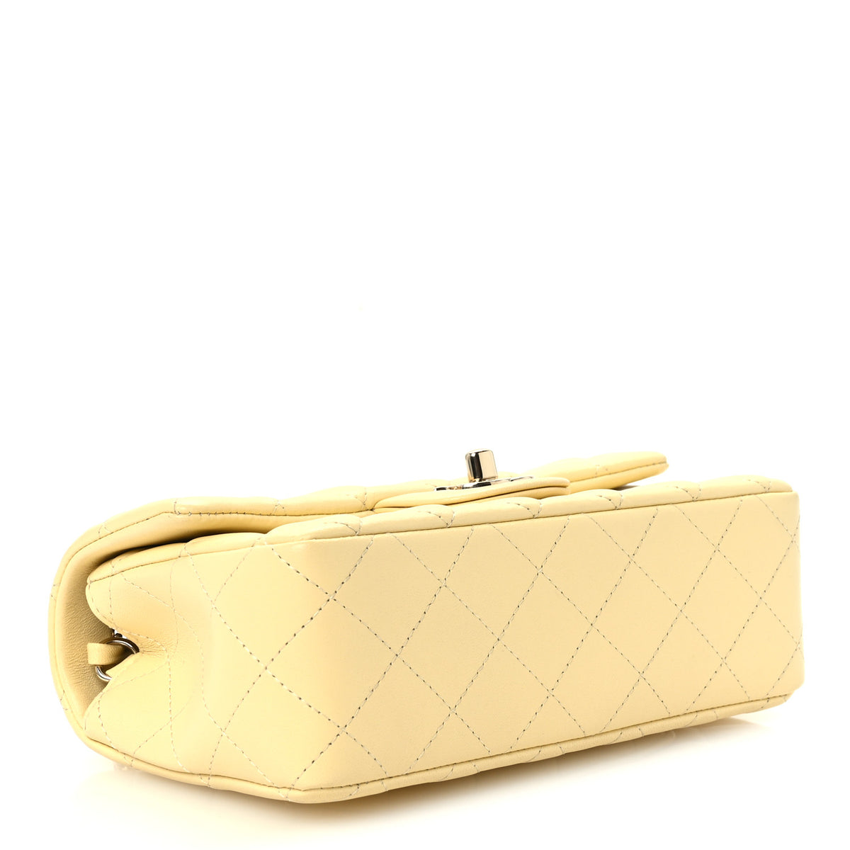 Chanel Lambskin Quilted Mini Rectangular Flap Light Yellow 4 of 12