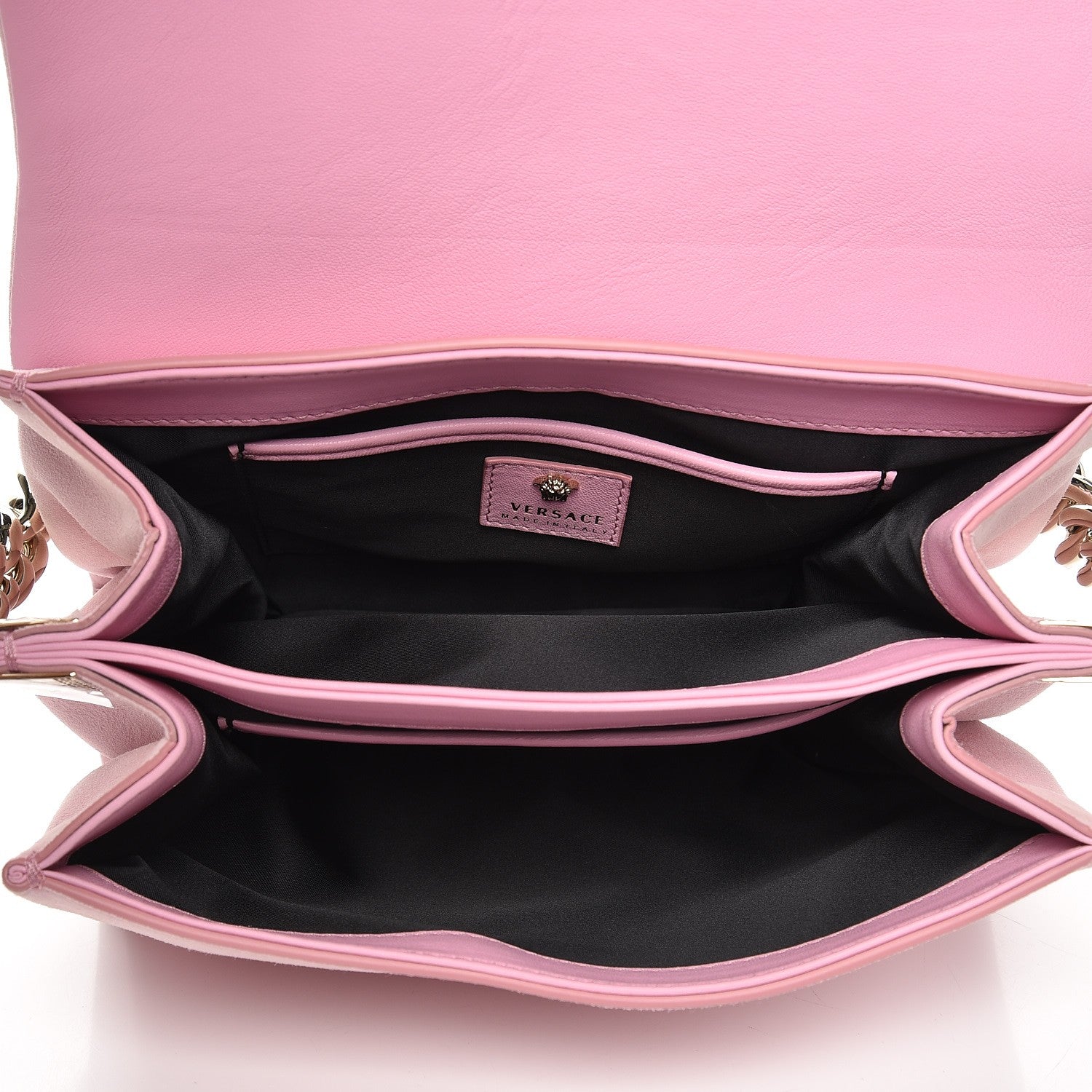 Versace Suede Crystal Palazzo Sultan Evening Bag Pink 6 of 6