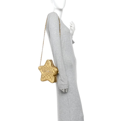 Chanel Metallic Lambskin Quilted Walk Of Fame Star Bag Gold 2 of 10