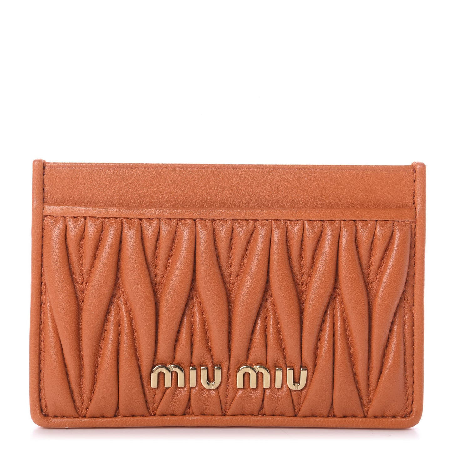 Nappa Matelasse Card Case Papaya