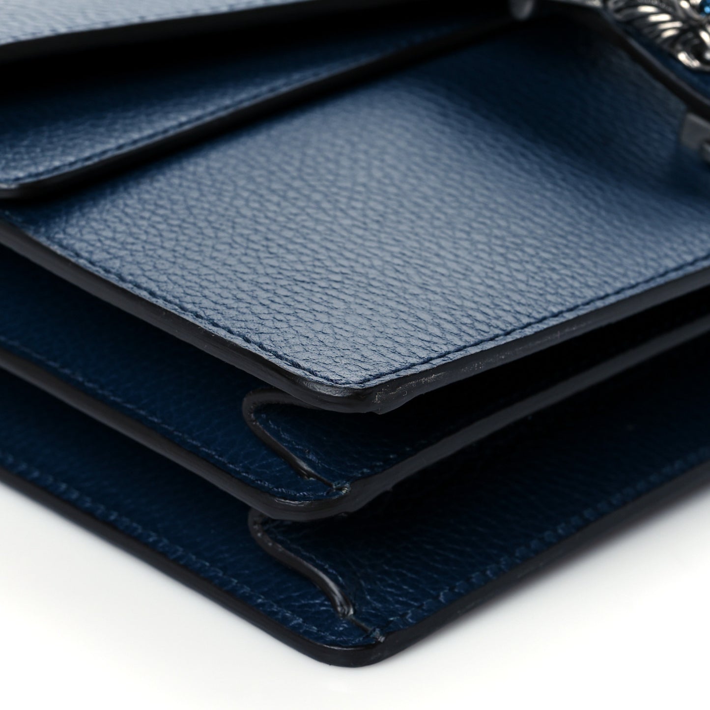 Dollar Calfskin Crystal Small Dionysus Shoulder Bag Blue Agata Montana Sapphire