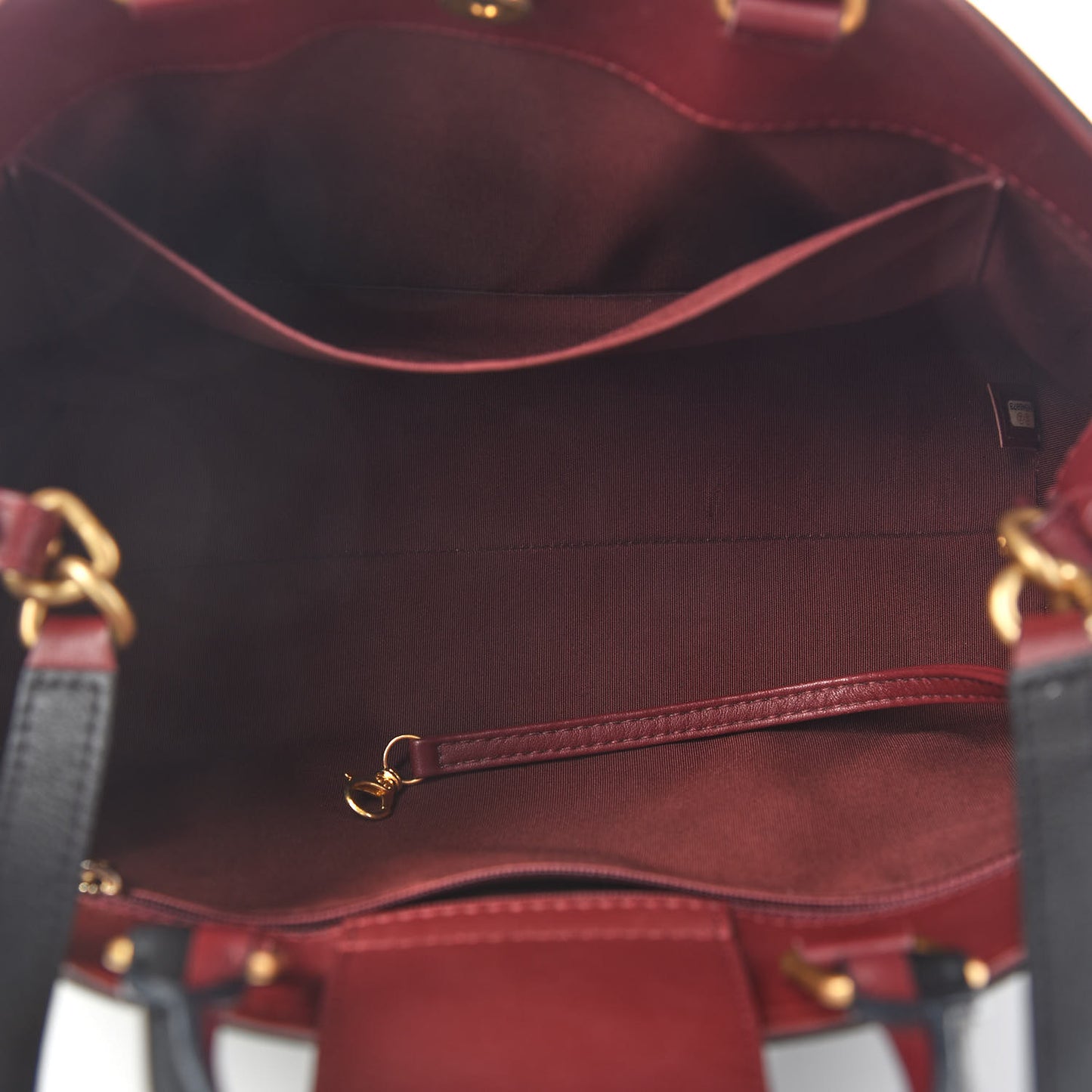 Bullskin Stitched Bi-Color Medium Shopping Tote Black