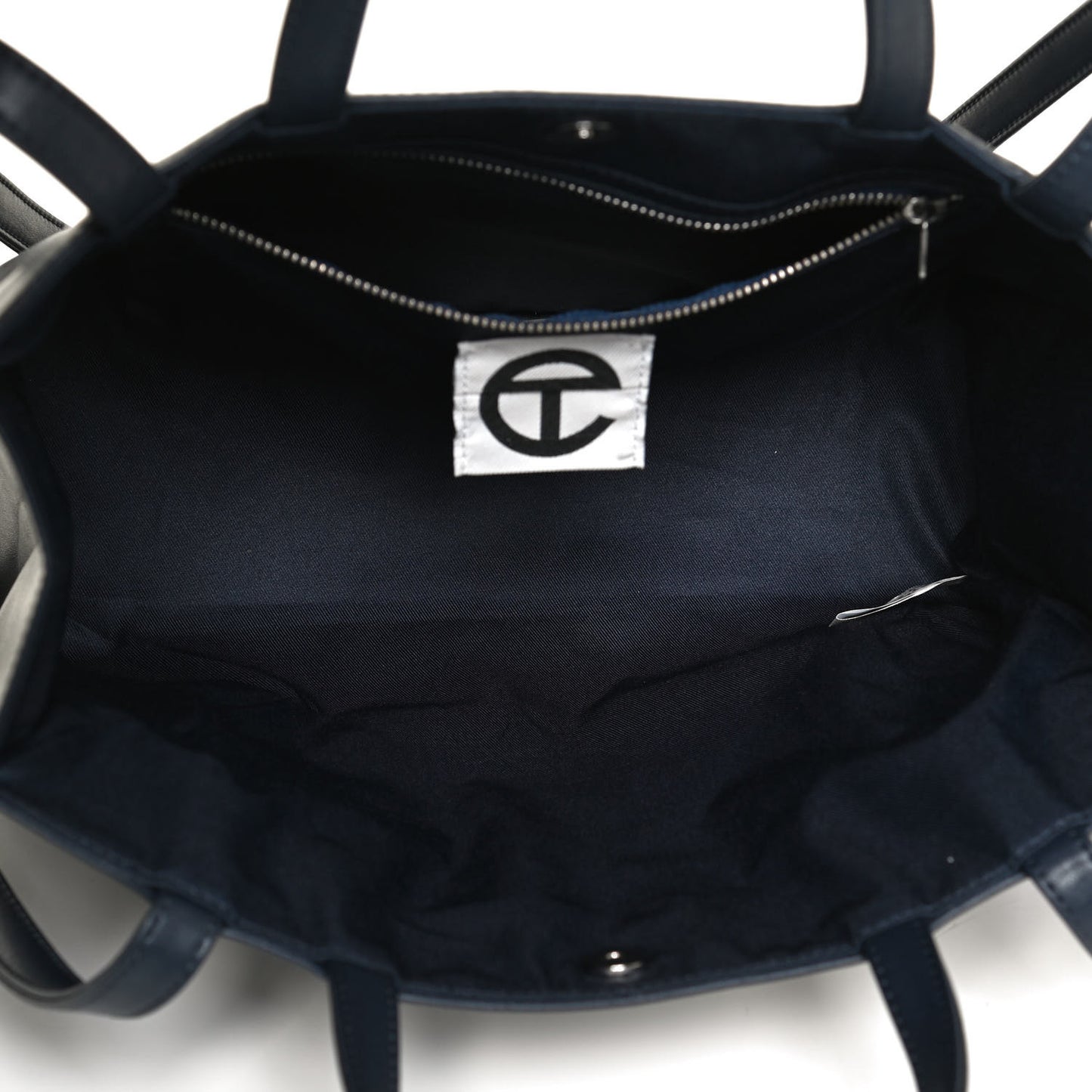 Vegan Leather Medium Shopping Bag Navy