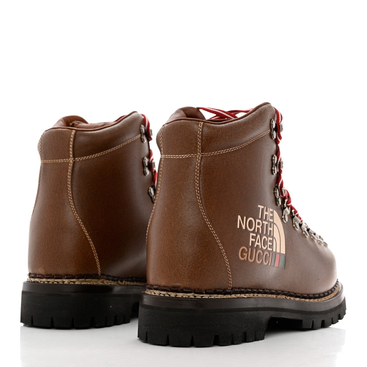 X THE NORTH FACE Calfskin Mens Hiking Ankle Boots 8.5 Foggy Tabacco Cuir