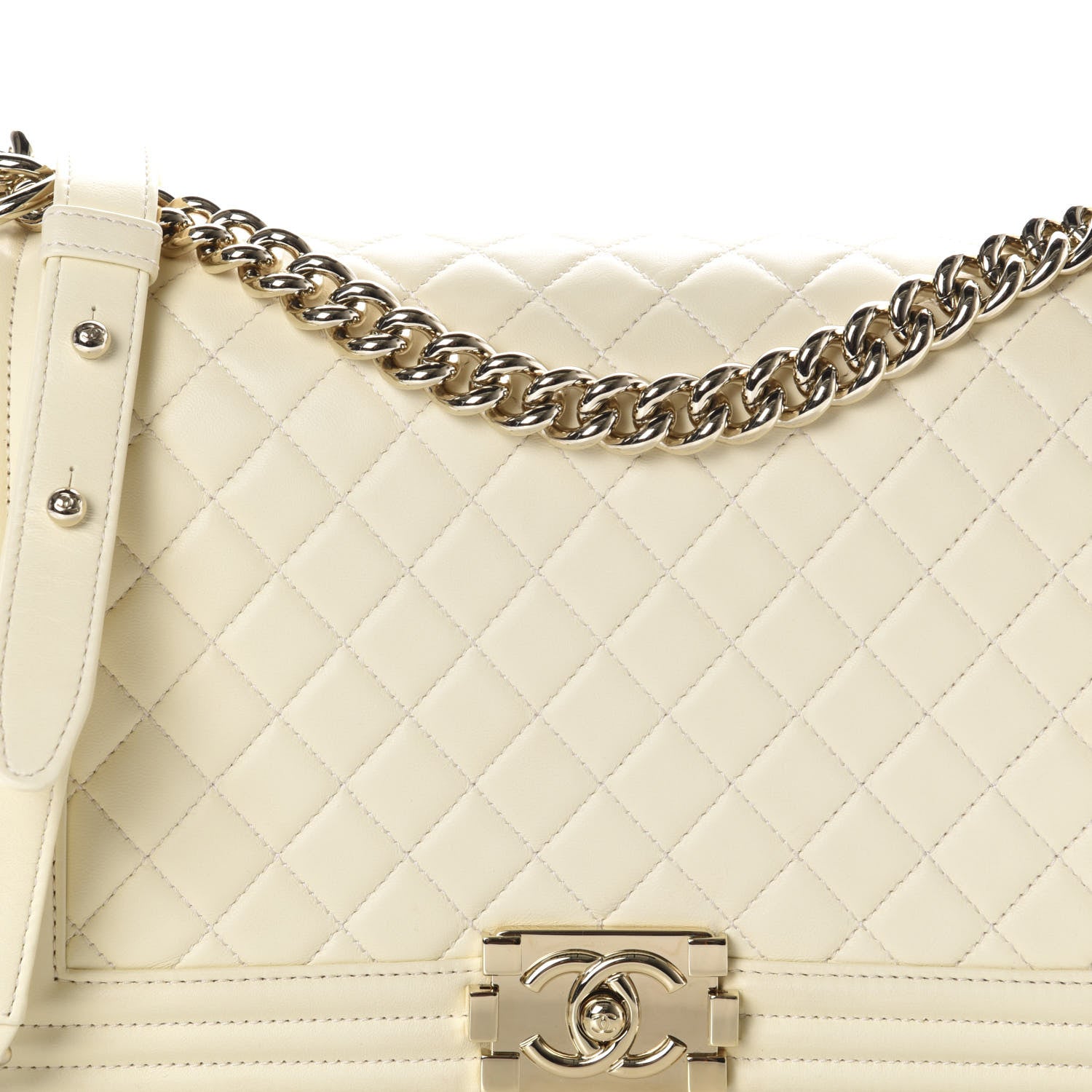Chanel Lambskin Quilted New Medium Boy Flap Light Beige 10 of 11