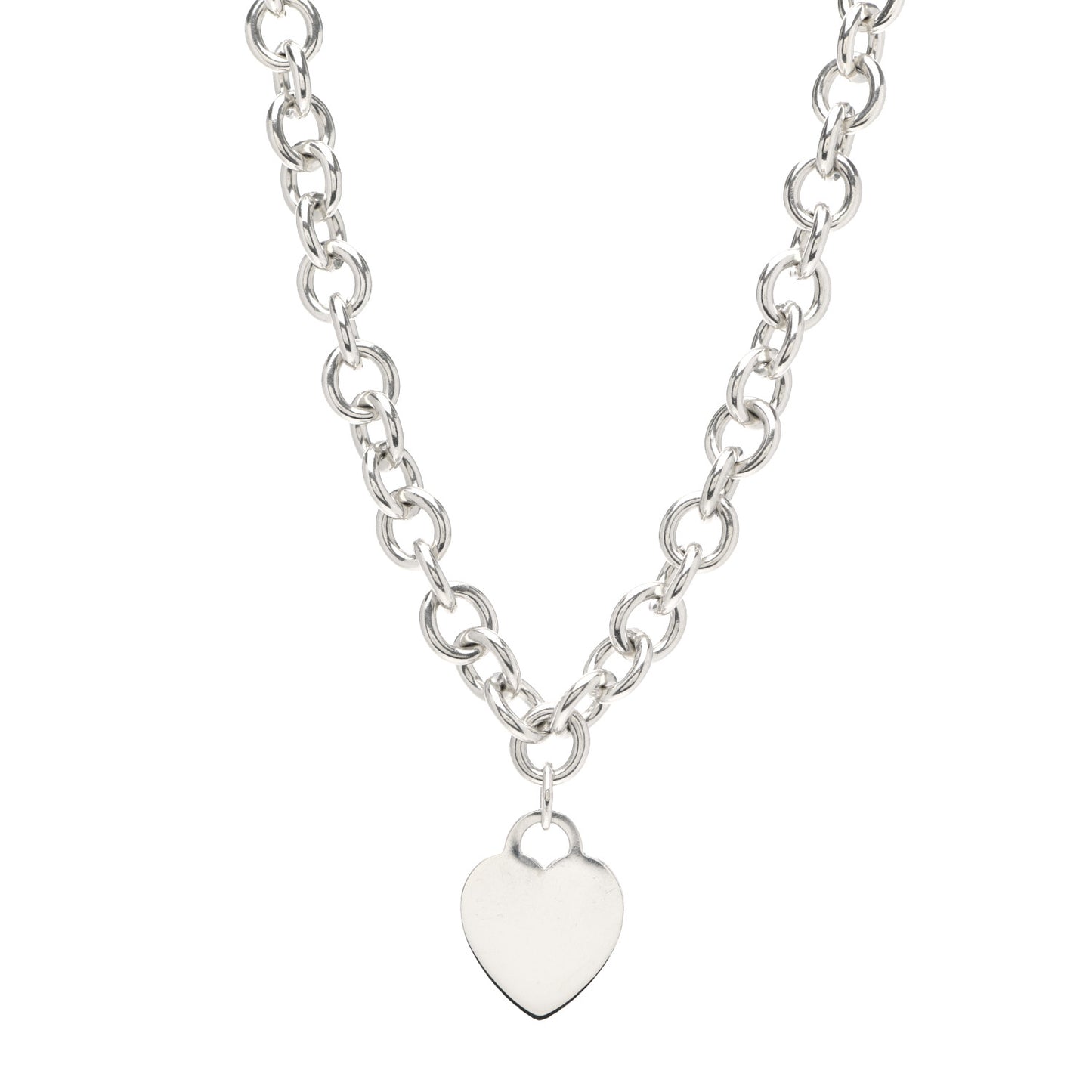 Sterling Silver Heart Tag Necklace