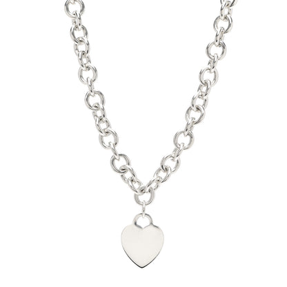 Tiffany Sterling Silver Heart Tag Necklace 1 of 5