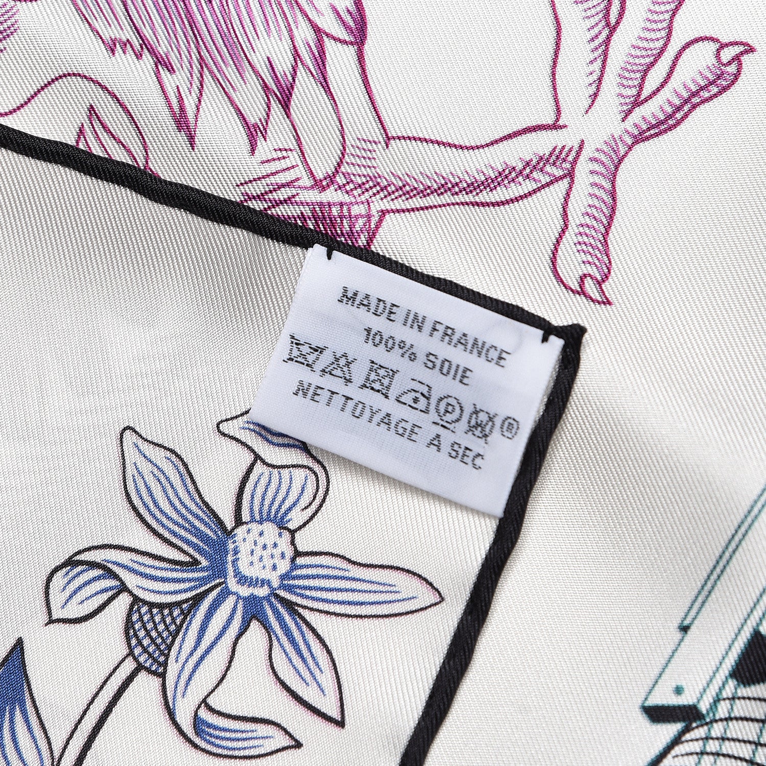 Hermes Silk Della Cavalleria Favolosa Reversible Scarf 90 Blanc Rouge Marine 4 of 4
