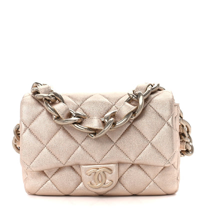 Chanel Metallic Lambskin Lacquered Quilted Small Flap Gold 1 of 12