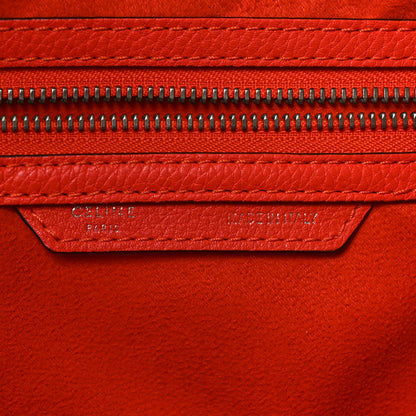 Celine Drummed Calfskin Mini Luggage Coquelicot 6 of 11