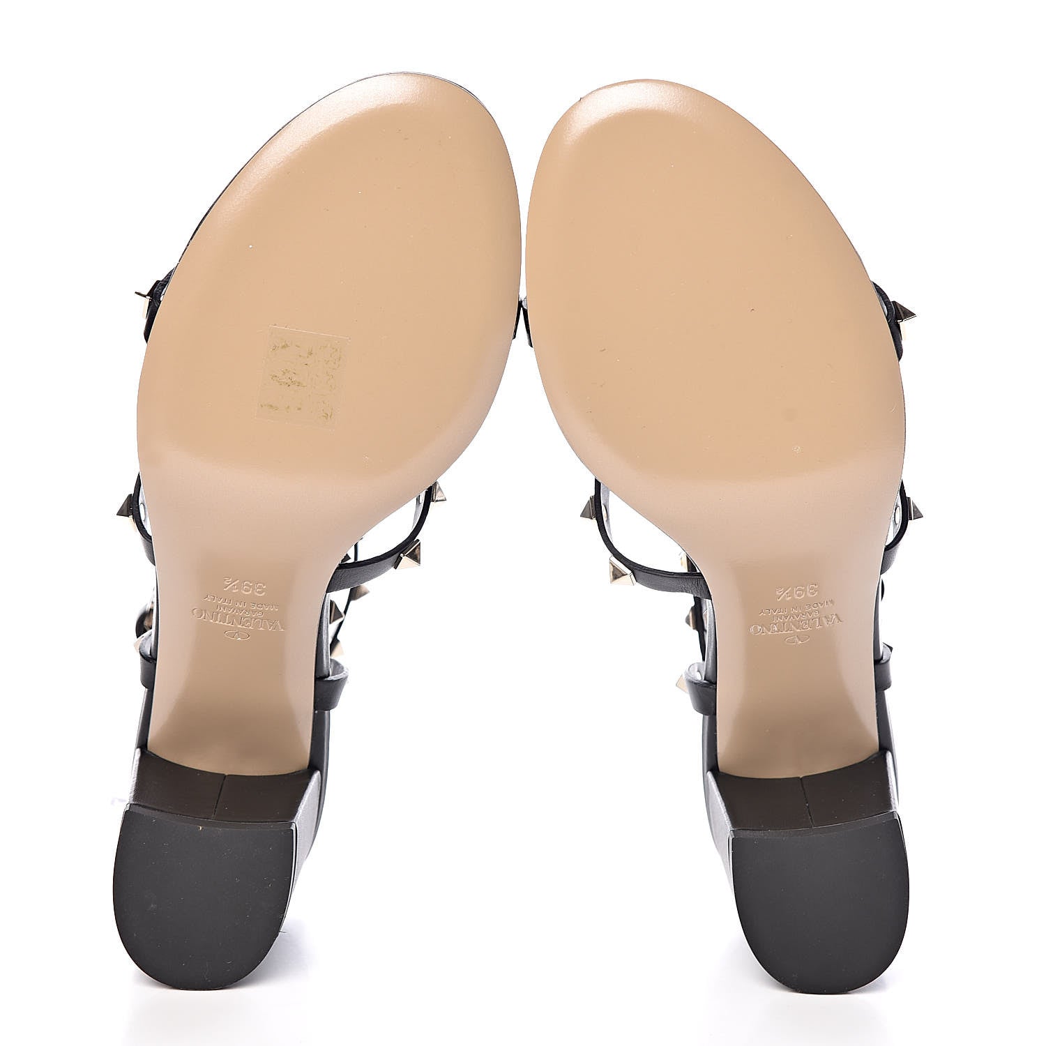 Valentino Garavani Calfskin Rockstud 60mm City Sandals 39.5 Black 5 of 8