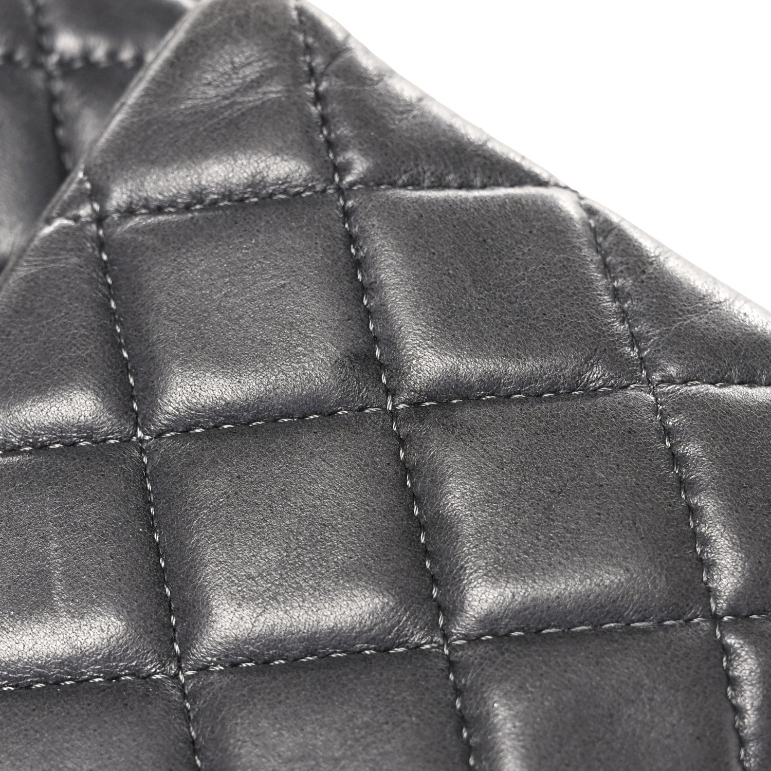 Chanel Lambskin Quilted Medium Double Flap Dark Grey 11 of 12