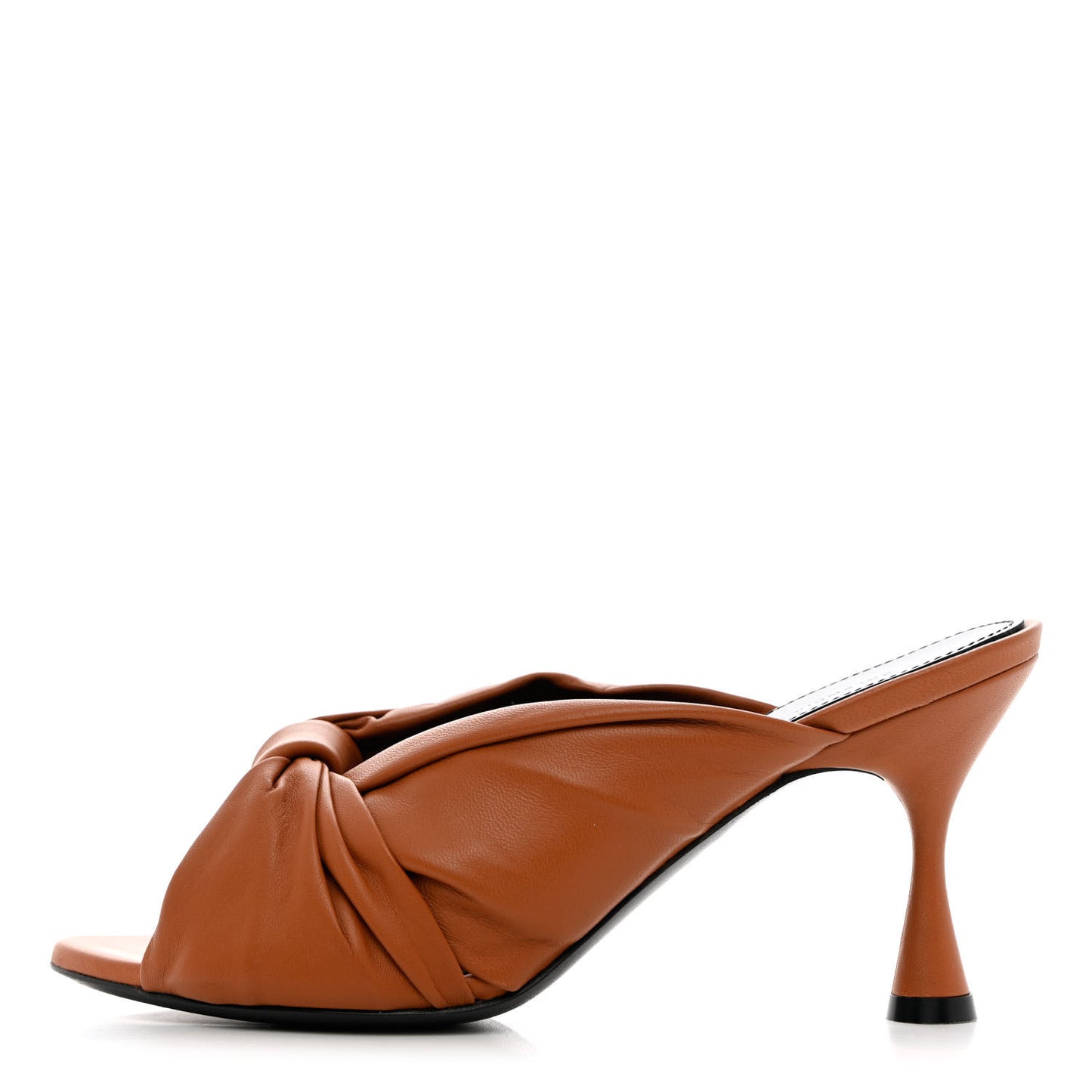 Smooth Nappa Drapy 80mm Sandals 36 Cognac