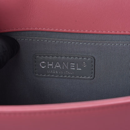 Chanel Calfskin Chevron Quilted Medium Boy Flap Pink 6 of 11