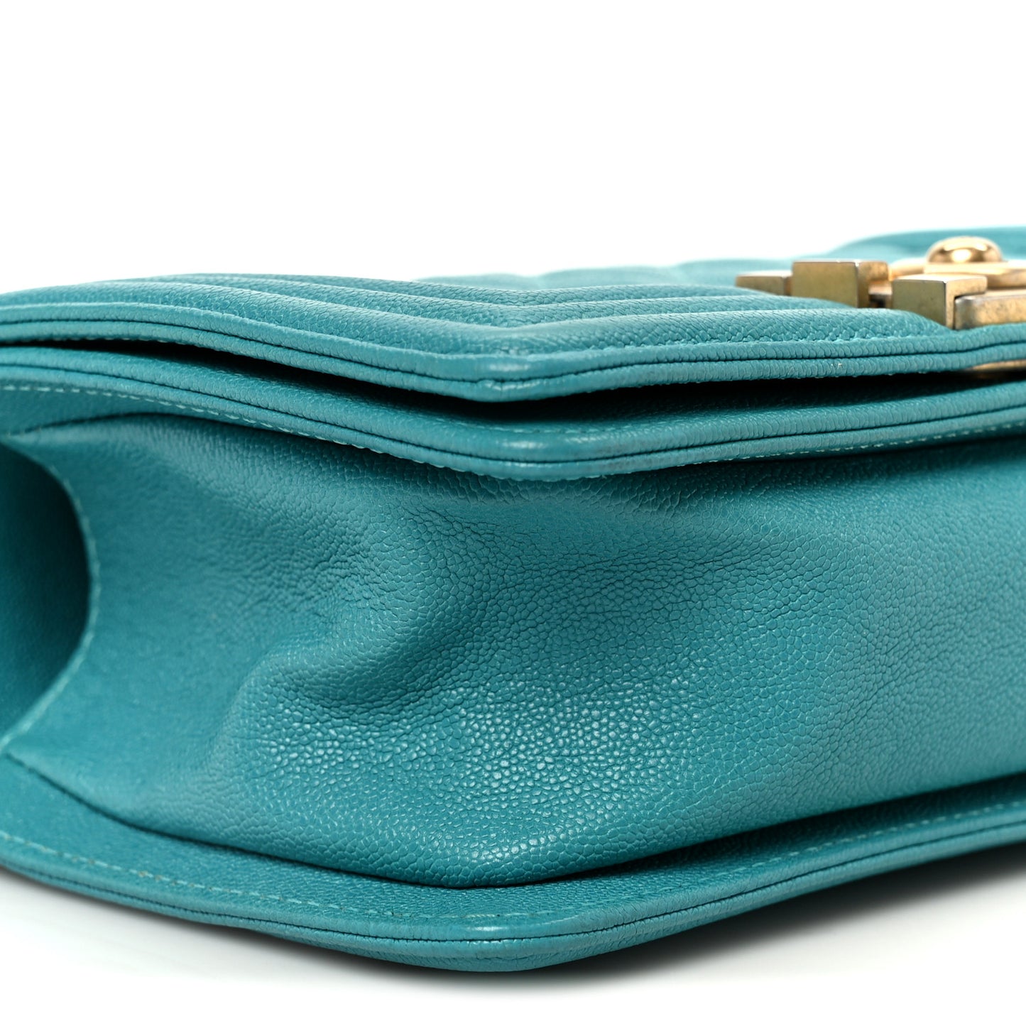 Caviar Quilted Small Boy Flap Turquoise