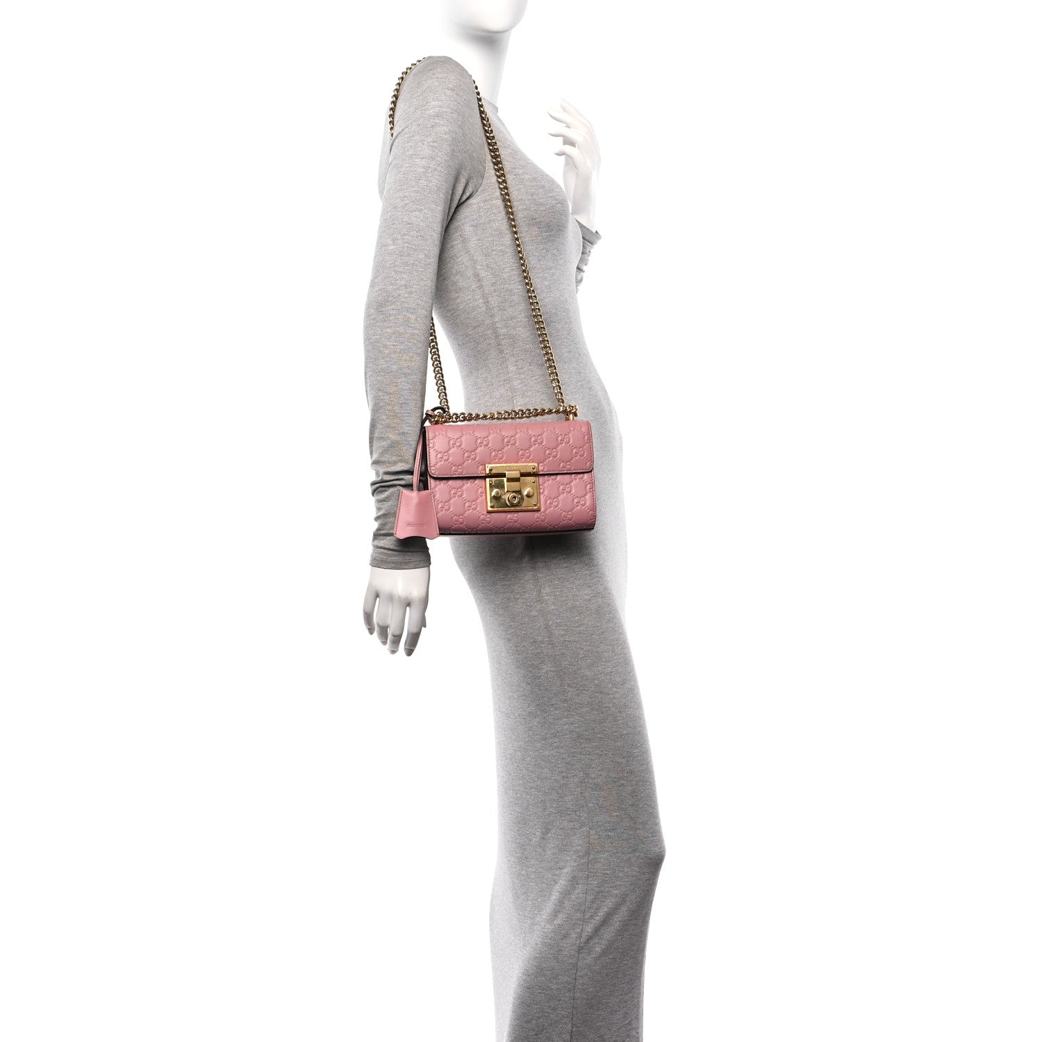 Gucci Guccissima Small Padlock Shoulder Bag Rose Baby Candy 2 of 12
