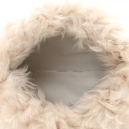 Bottega Veneta Shearling Lambskin The Pouch Chain White 5 of 8