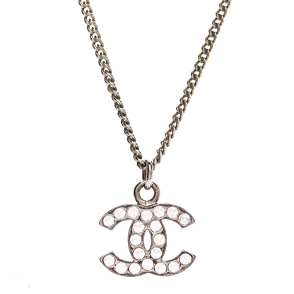 Chanel Crystal Timeless CC Necklace Silver 4 of 7