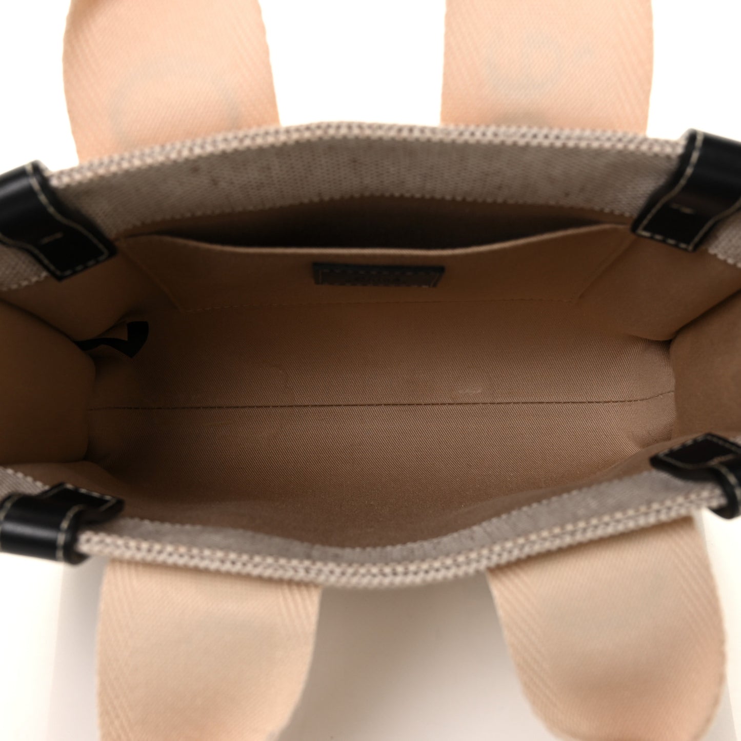 Cotton Calfskin Small Woody Ribbon Tote White