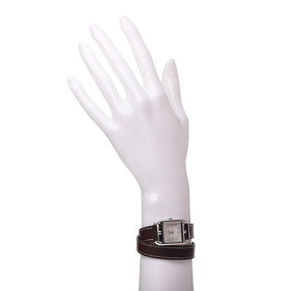 Hermes Stainless Steel Barenia 23mm Cape Cod Double Tour Quartz Watch Fauve 2 of 13