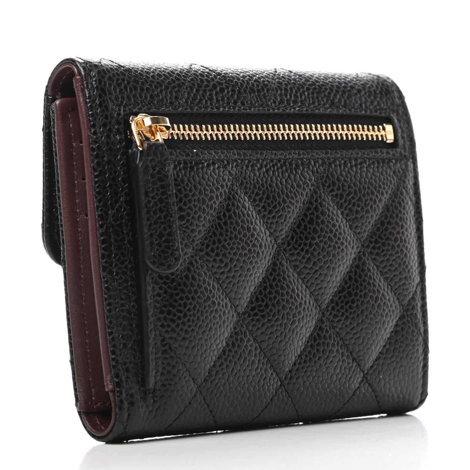 Chanel Caviar Quilted Compact Flap Wallet Black 3 of 8