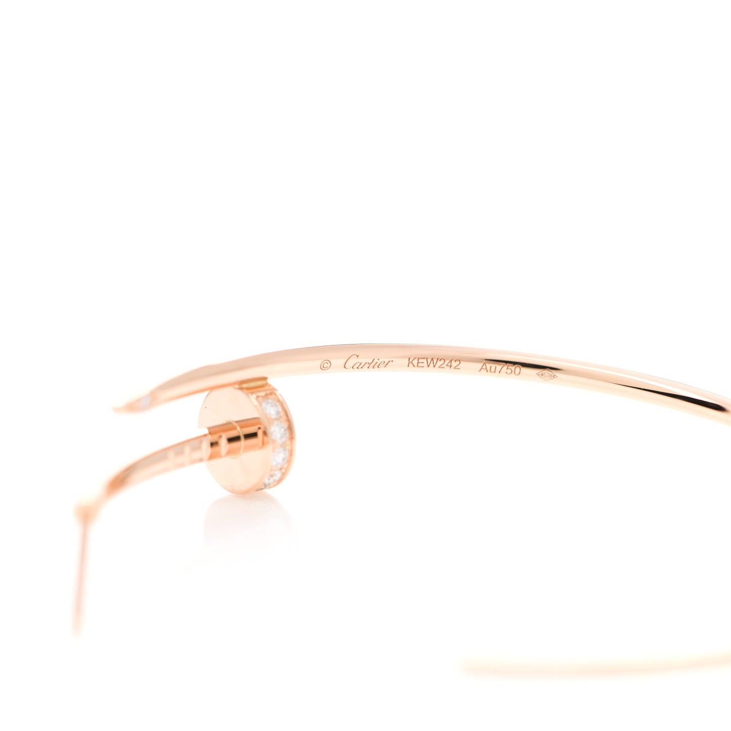 18K Pink Gold Diamond Juste Un Clou Hoop Earrings