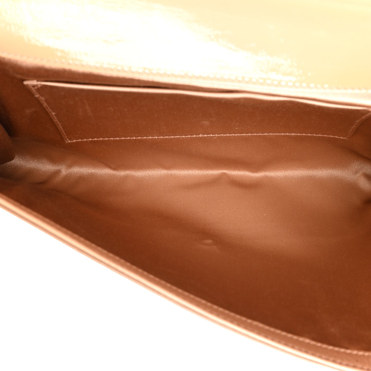 Textured Patent Calfskin Monogram Large Belle De Jour Clutch Beige