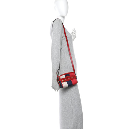 Gucci Canvas Sylvie Stripe Mini Ophidia Camera Bag Mystic White Hibiscus Red Maritime 2 of 11