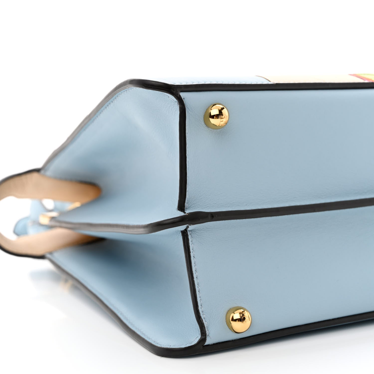 Fendi Vitello Seta Nappa Bi-Color Rainbow Girl Inlay Medium Peekaboo I SEE U Satchel Azzurro Baby Multicolor 11 of 13