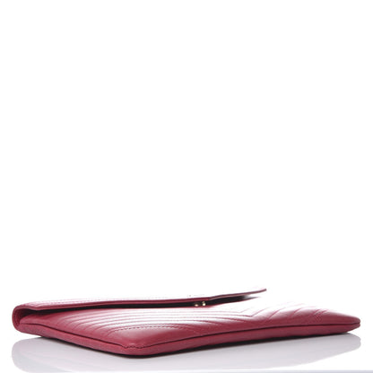 Chanel Calfskin Chevron Quilted Small Envelope Clutch Pink 4 of 7