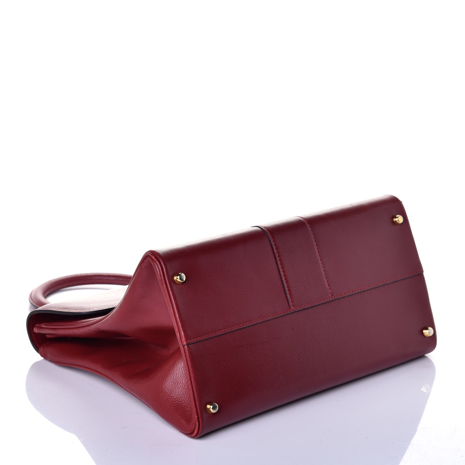Delvaux Grained Calfskin MM Brillant Satchel Red 4 of 8