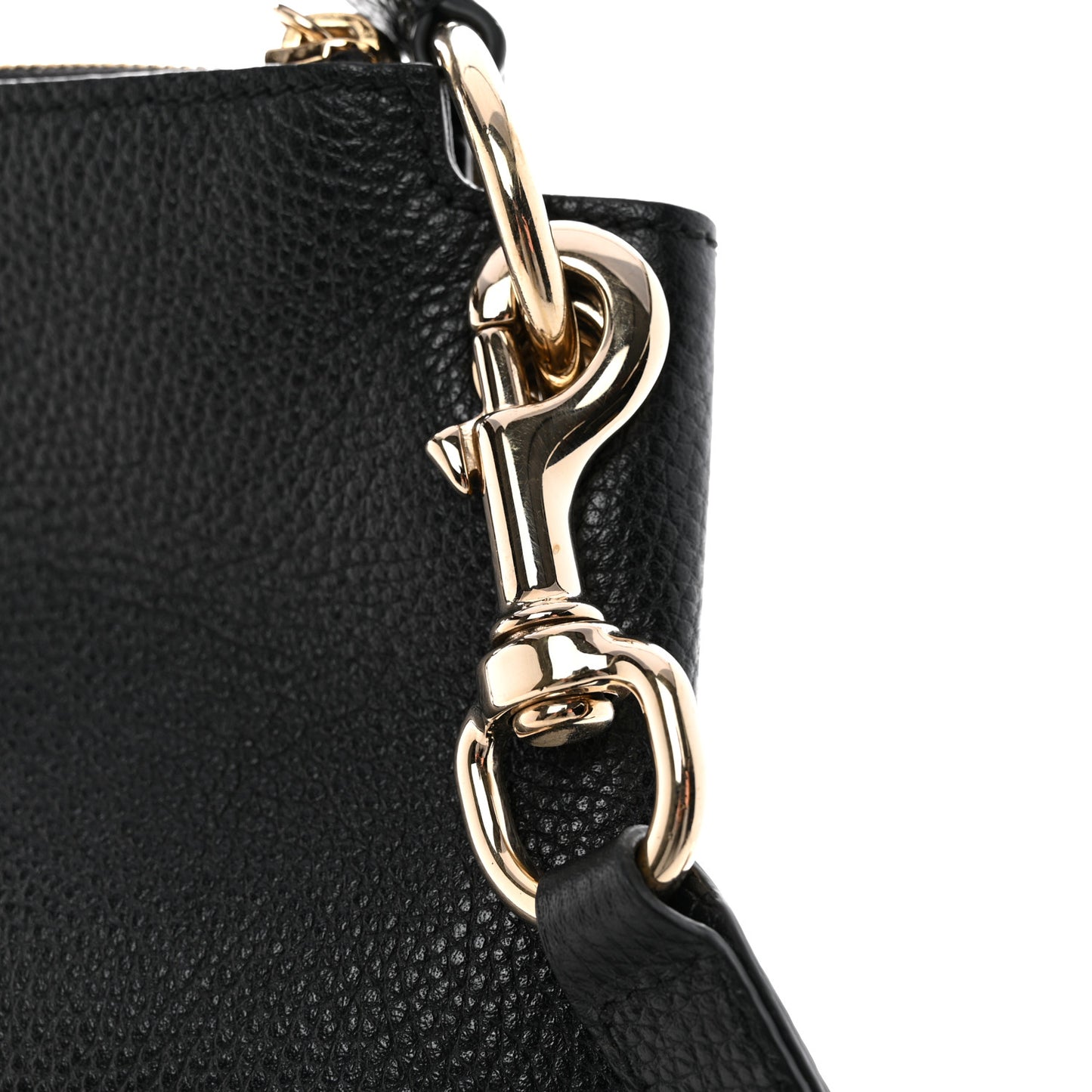Pebbled Calfskin Large Soho Hobo Black
