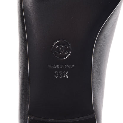Chanel Lambskin Patent CC Cap Toe Ballerina Flats 39.5 Black 6 of 9
