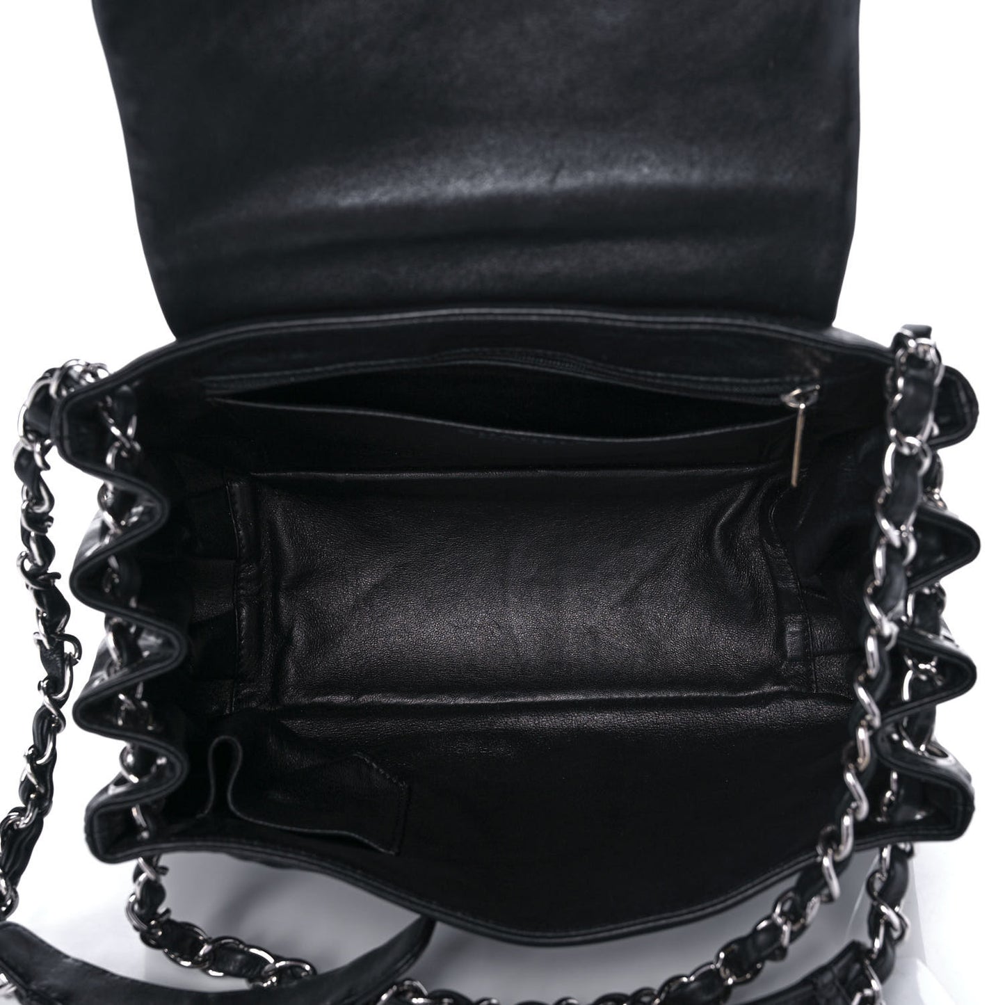 Calfskin CC Accordion Flap Black