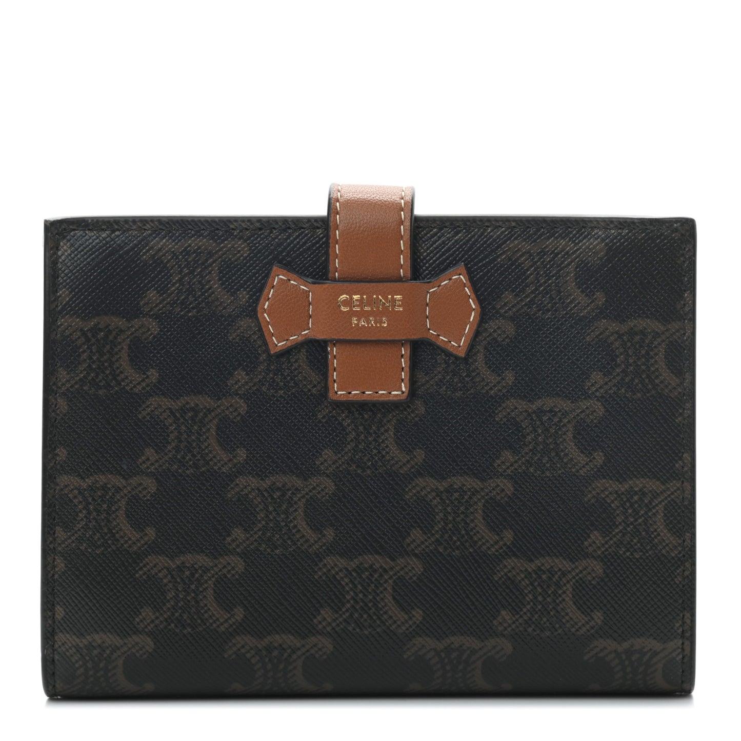 Canvas Triomphe Medium Strap Wallet Tan