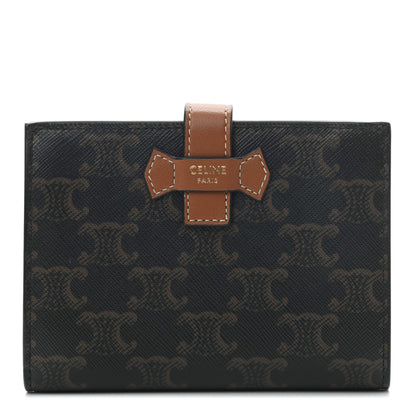 Celine Canvas Triomphe Medium Strap Wallet Tan 1 of 8