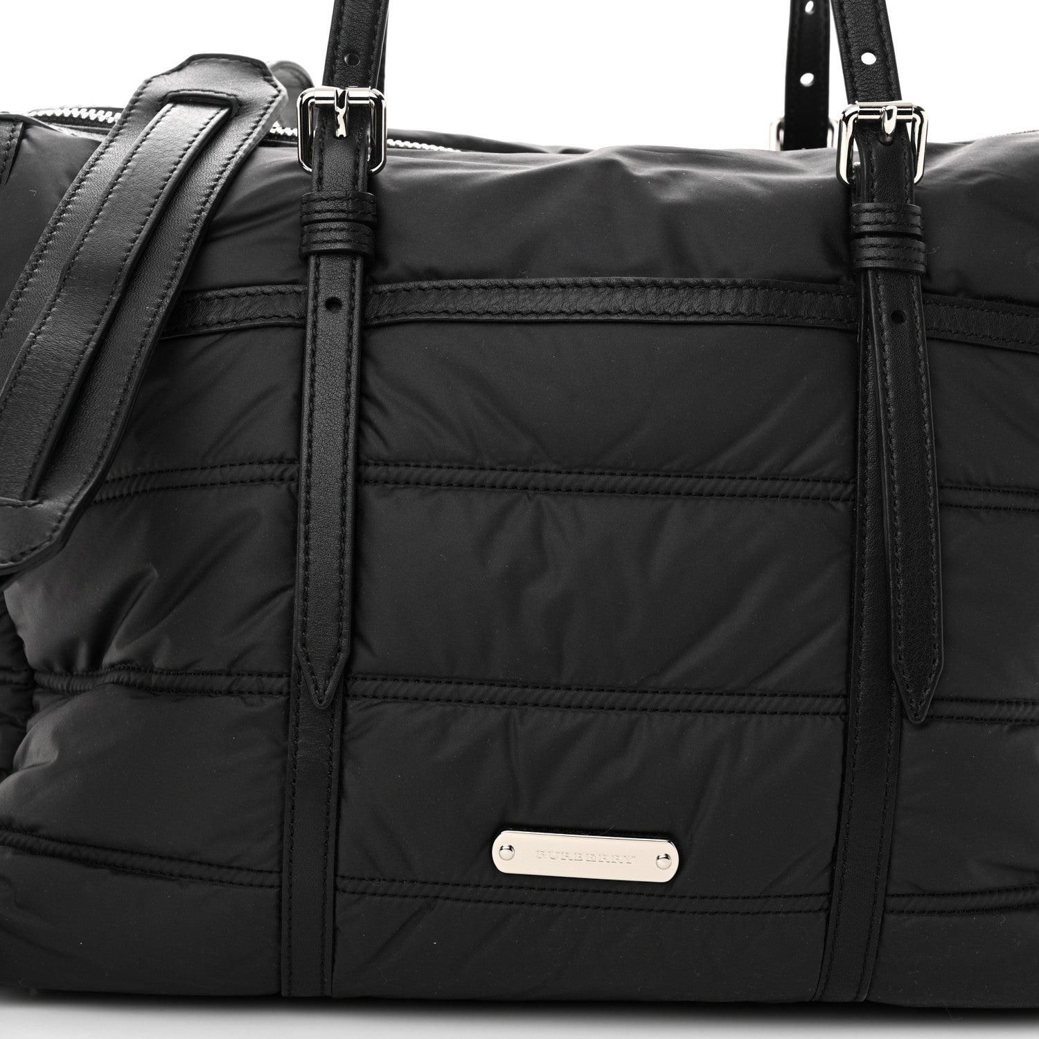 Burberry Nylon House Check Quilted Abbey Diaper Bag Black 8 of 10