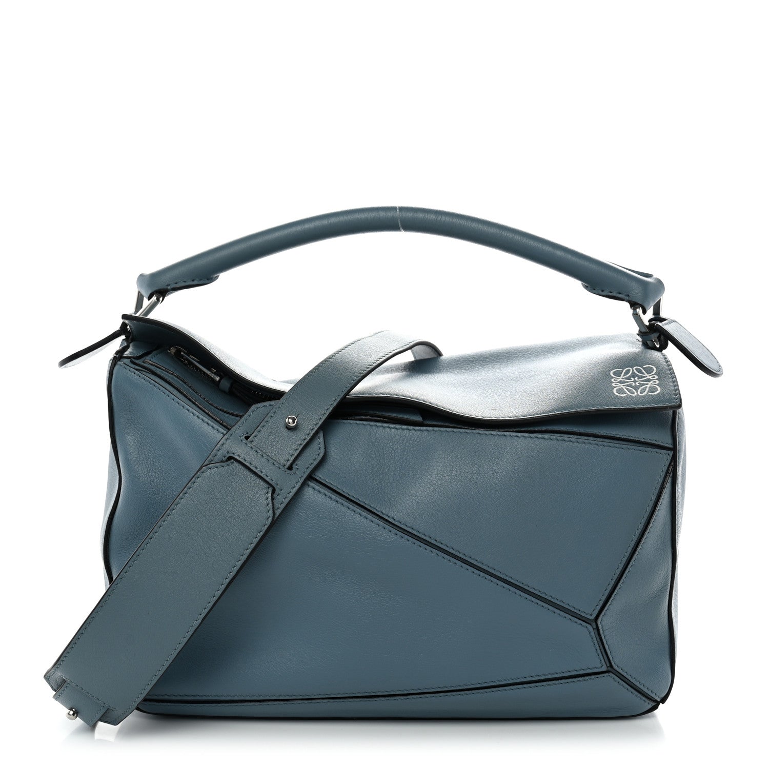 Loewe Calfskin Medium Puzzle Bag Stone Blue 1 of 12