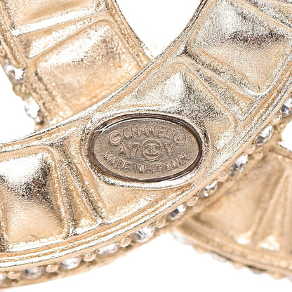 Chanel Baguette Crystal CC Brooch Gold 4 of 5