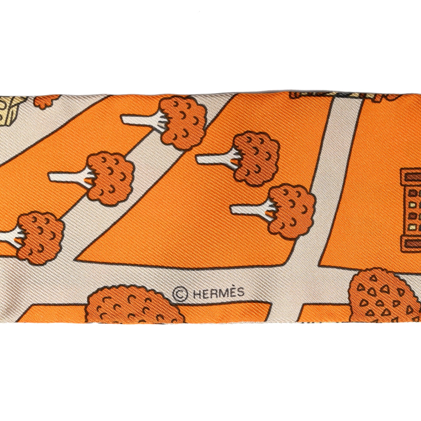 Silk Les Nouveaux Amoureux de Paris Twilly Orange Ciel Beige