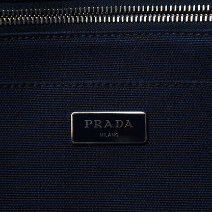 Prada Canvas Mistolino Canapa Tote Naturale Blue 12 of 14