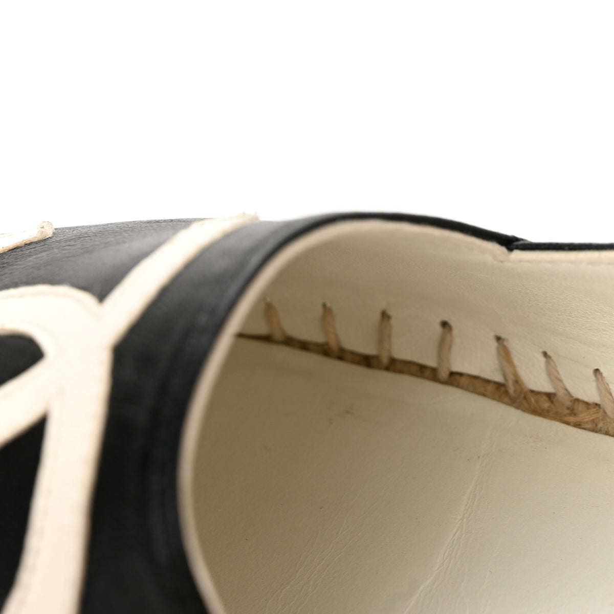 Lambskin CC Espadrilles 37 Black White Dark Grey