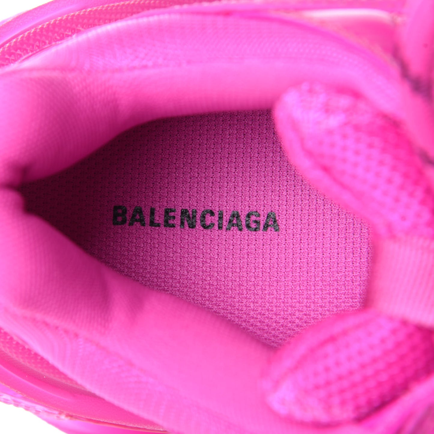 Fabric Mesh Clear Sole Fluo Womens Triple S Sneakers 39 Pink