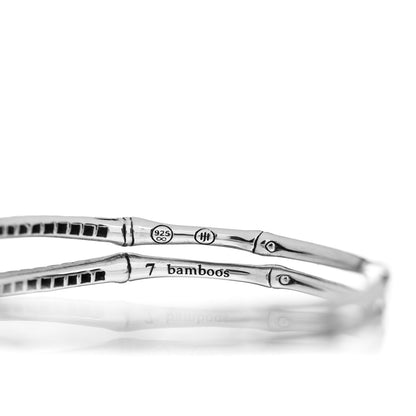 John Hardy Sterling Silver Diamond Bamboo Hook Bangle Bracelet 4 of 4