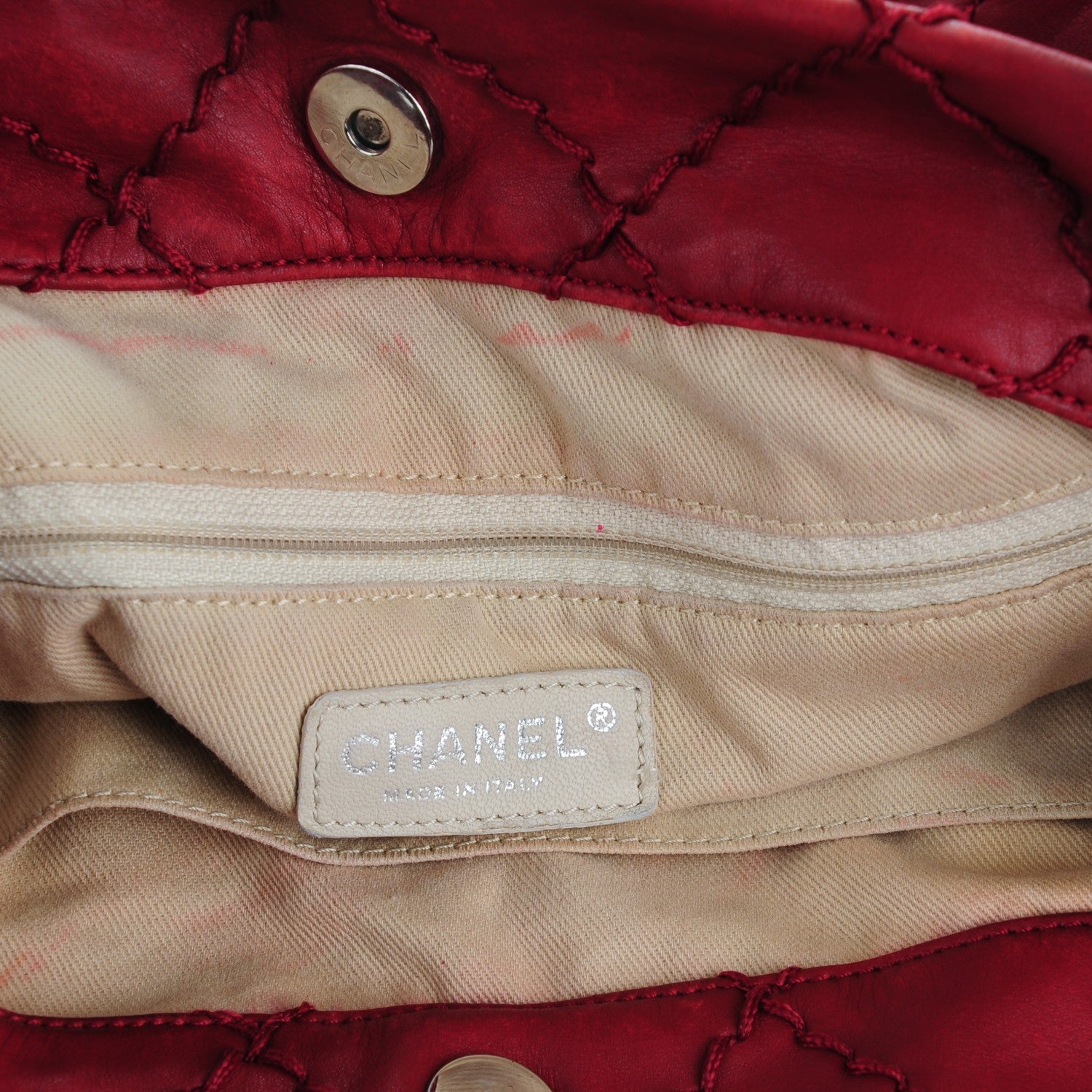 Chanel Calfskin Expandable Tote Red 6 of 8